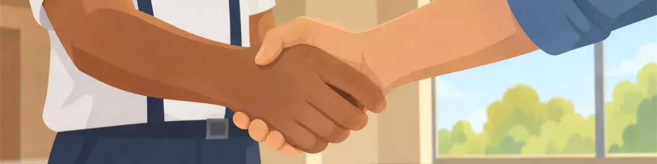 Dos personas dándose la mano
