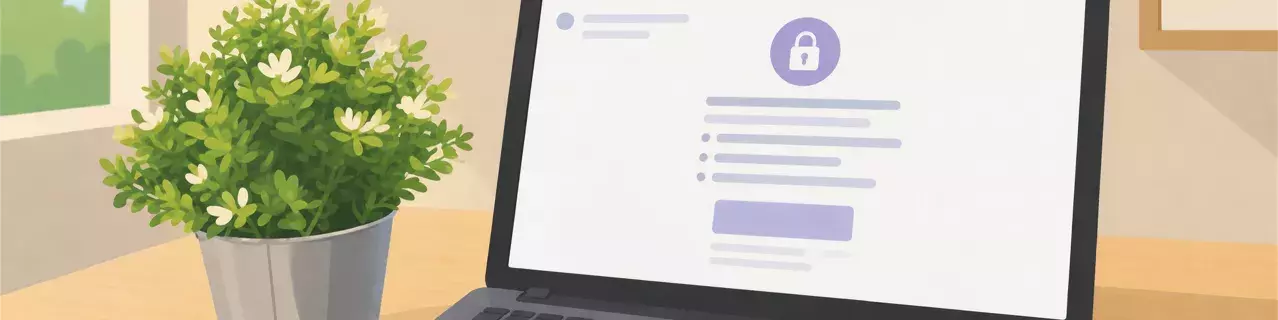 Portátil mostrando pantalla de bloqueo segura del sitio web