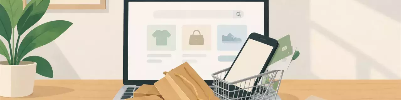 Portátil con carrito de la compra y bolsas para paquetes