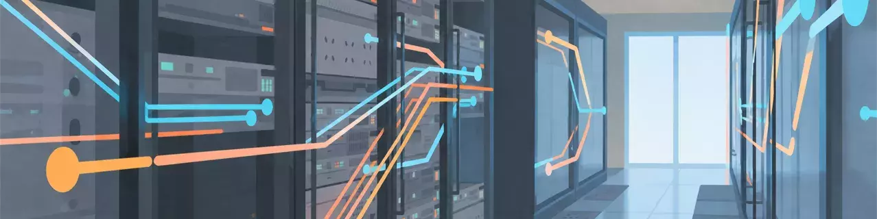 Racks de servidores en centros de datos modernos