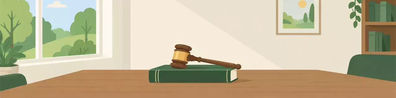Martillo del juez apoyado sobre papeles legales