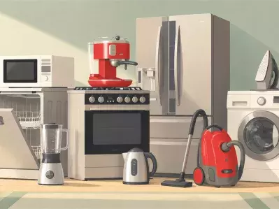Colección de electrodomésticos principales de cocina