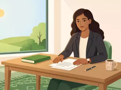 Abogada trabajando en el escritorio de la oficina
