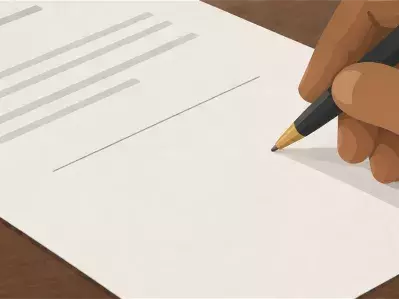 Documento de acuerdo legal con firma a mano