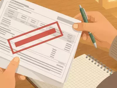 Persona revisando documentos financieros en un escritorio