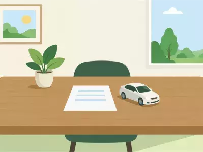 Coche de juguete en el papeleo del seguro de automóvil